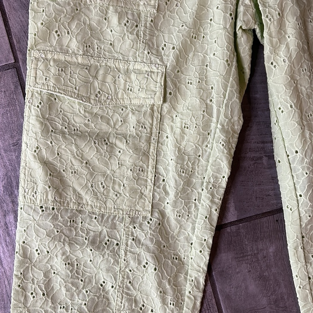 Derek Lam 10 Crosby eyelet cargo light green pants size 4 small women’s nwot - Picture 3 of 10